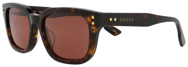 Gucci Square Frame Recycled Acetate Sunglasses Havana Brown