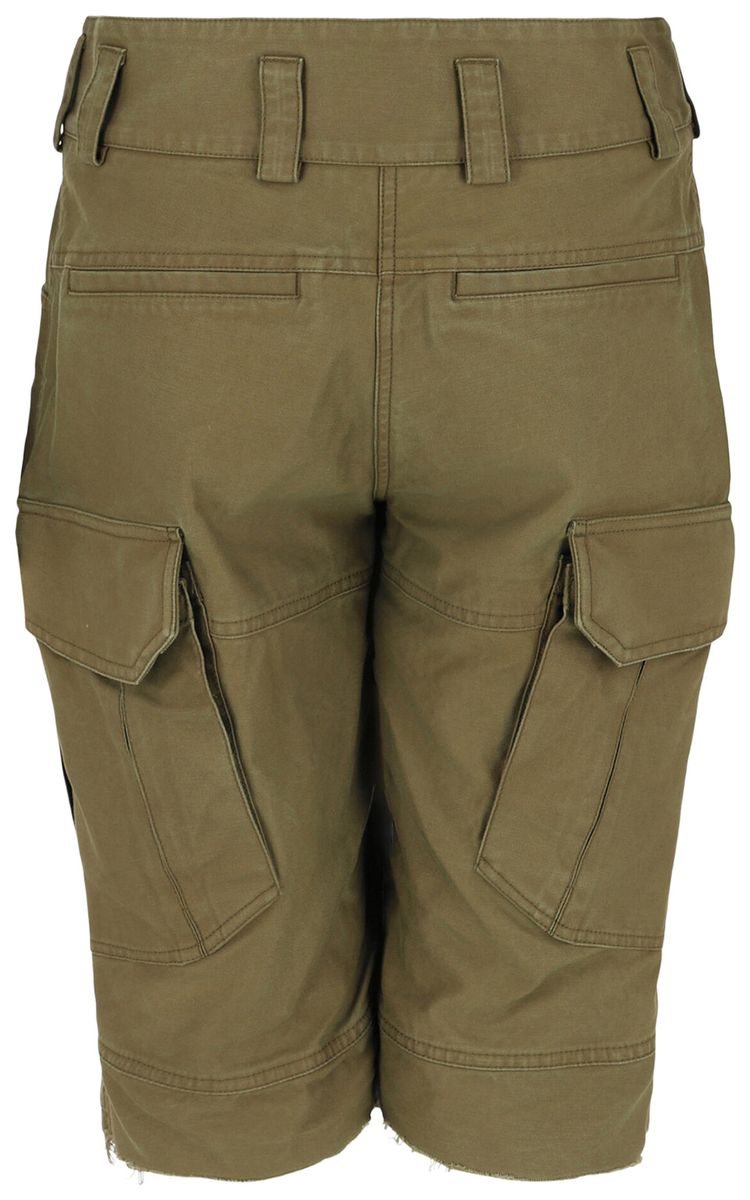 Givenchy Frayed Multi Pocket Cargo Shorts Olive Green