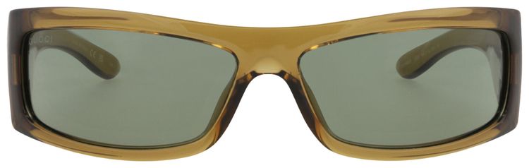 Gucci Shield Frame Injection Sunglasses Brown Green