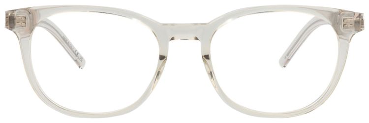 Saint Laurent Round Frame Recycled Acetate Optical Frames Beige Transparent
