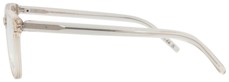 Saint Laurent Round Frame Recycled Acetate Optical Frames Beige Transparent