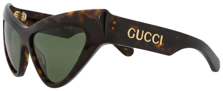 Gucci Cat Eye Frame Recycled Acetate Sunglasses Havana Green