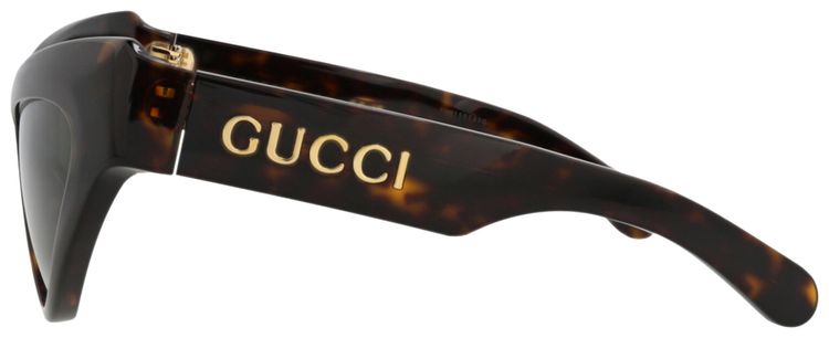 Gucci Cat Eye Frame Recycled Acetate Sunglasses Havana Green