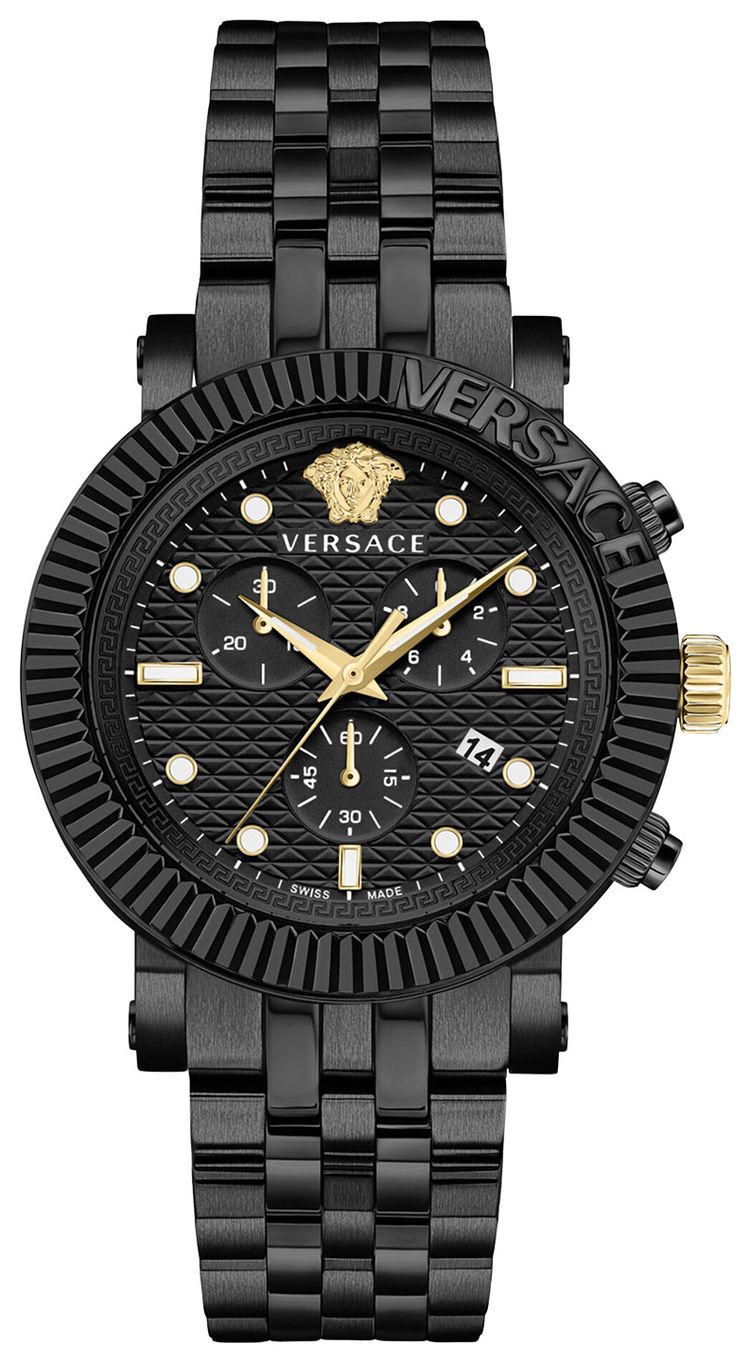 Versace V Chrono Classic Bracelet Watch Black