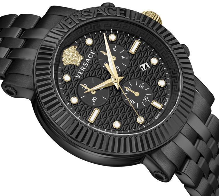 Versace V Chrono Classic Bracelet Watch Black