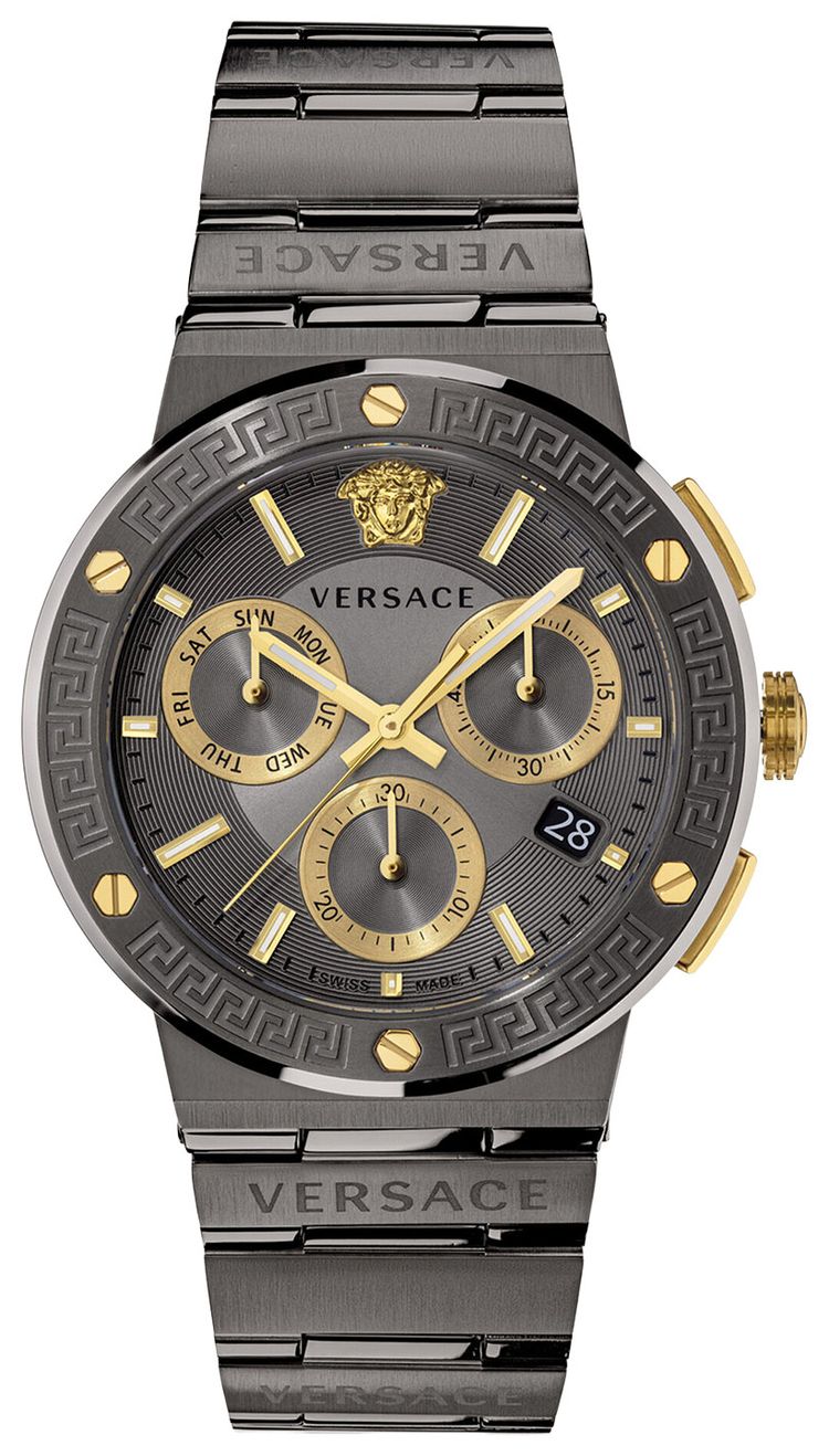 Versace Greca Logo Chronograph Watch Gun