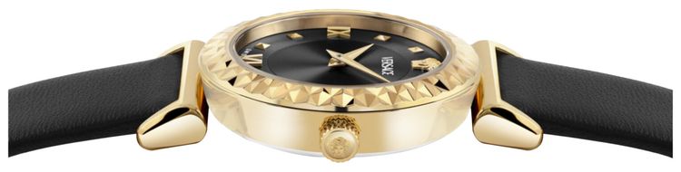 Versace Mini Vanity Leather Watch Gold