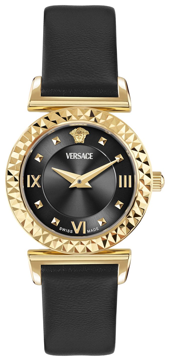 Versace Mini Vanity Leather Watch Gold