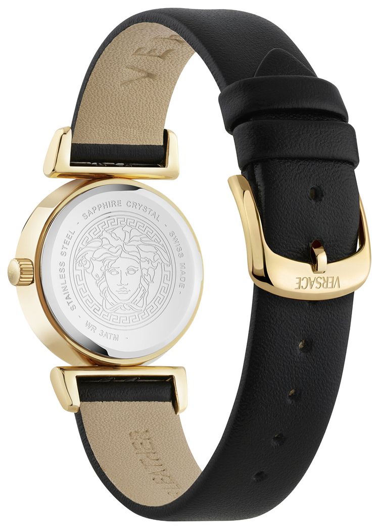 Versace Mini Vanity Leather Watch Gold