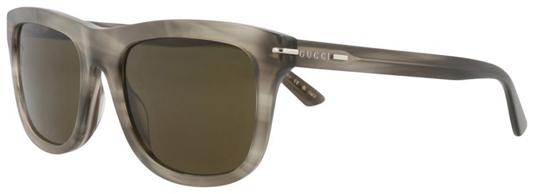 Gucci Square Frame Recycled Acetate Sunglasses Havana Brown