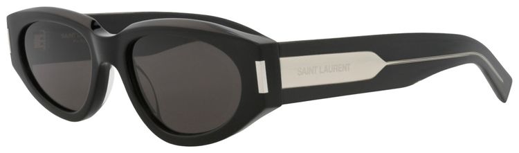 Saint Laurent Round Frame Recycled Acetate Sunglasses Black Grey