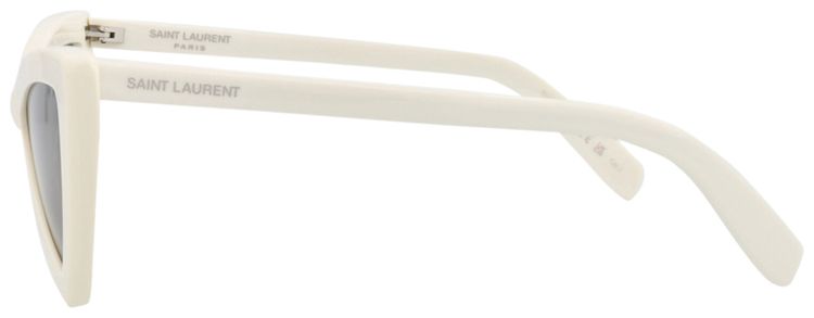 Saint Laurent Cat Eye Frame Recycled Acetate Sunglasses White Grey
