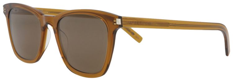 Saint Laurent Square Frame Recycled Acetate Sunglasses Brown