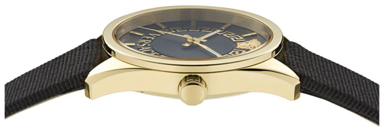Versace New V Circle Grosgrain Watch Gold