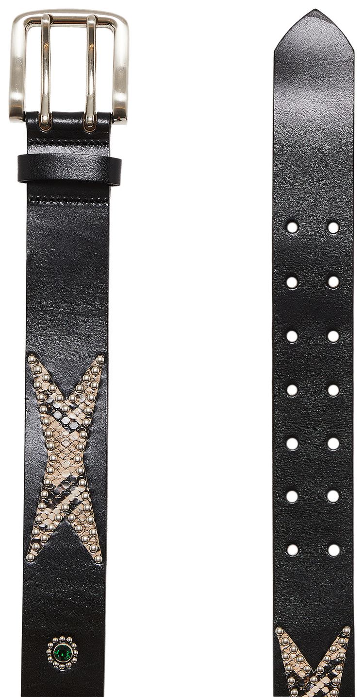 XHIBITION Studded Diamondback Belt BlackDiamondback