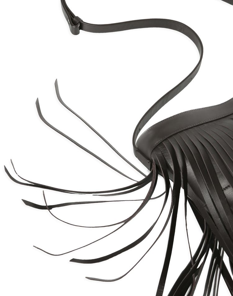 Ann Demeulemeester Arsa Fringed Small Shoulder Bag Dark Brown