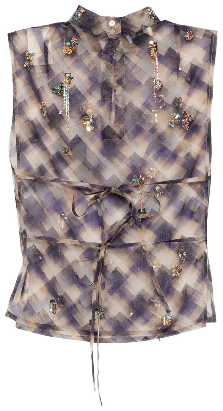 Dries Van Noten Carmasa Embellished Top Purple