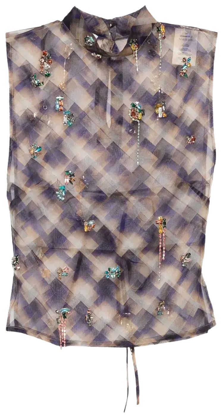 Dries Van Noten Carmasa Embellished Top Purple