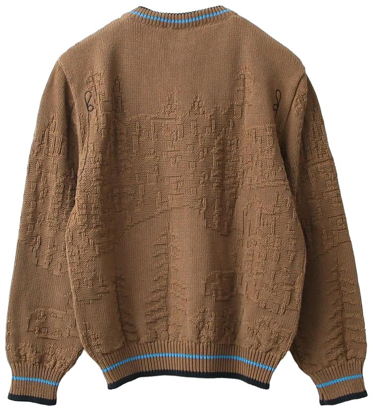 Kiko Kostadinov Fitz Knit Jumper Russet BrownBlackCerulean