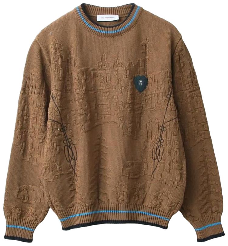 Kiko Kostadinov Fitz Knit Jumper Russet BrownBlackCerulean