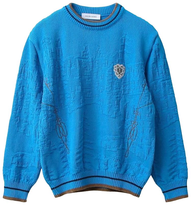 Kiko Kostadinov Fitz Knit Jumper CeruleanRusset BrownBlack