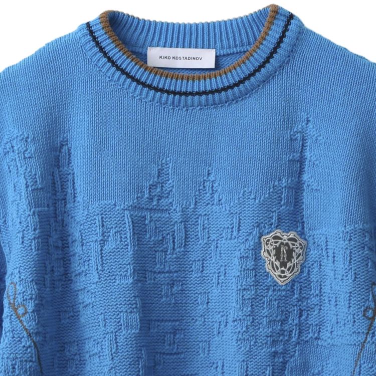 Kiko Kostadinov Fitz Knit Jumper CeruleanRusset BrownBlack