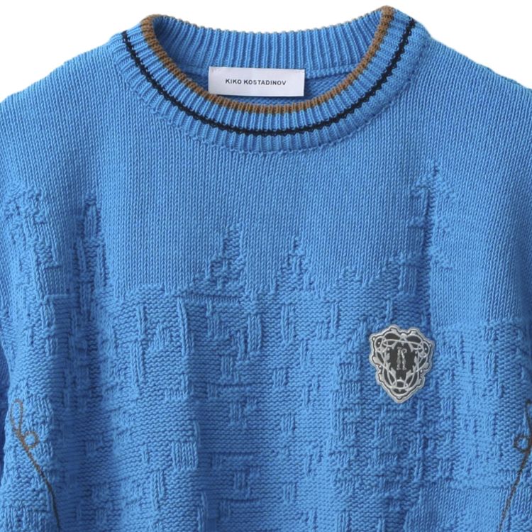 Kiko Kostadinov Fitz Knit Jumper CeruleanRusset BrownBlack