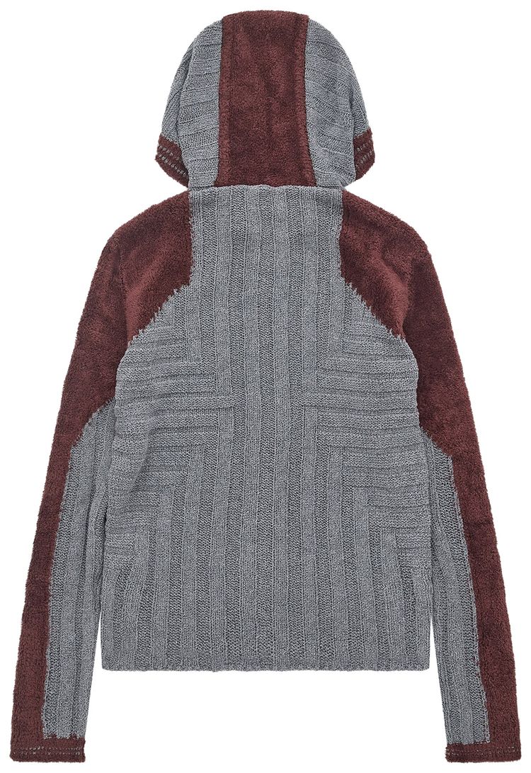 Kiko Kostadinov Quimby Fitted Hooded Knit Speckled Fossil Grey