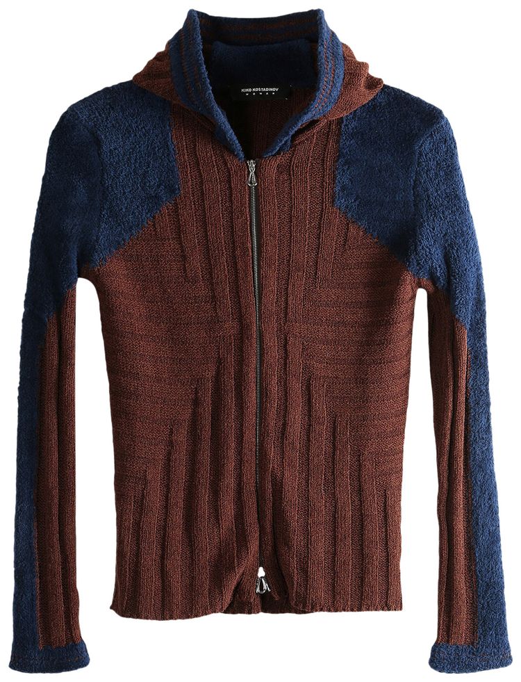 Kiko Kostadinov Quimby Fitted Hooded Knit Mahogany Brown