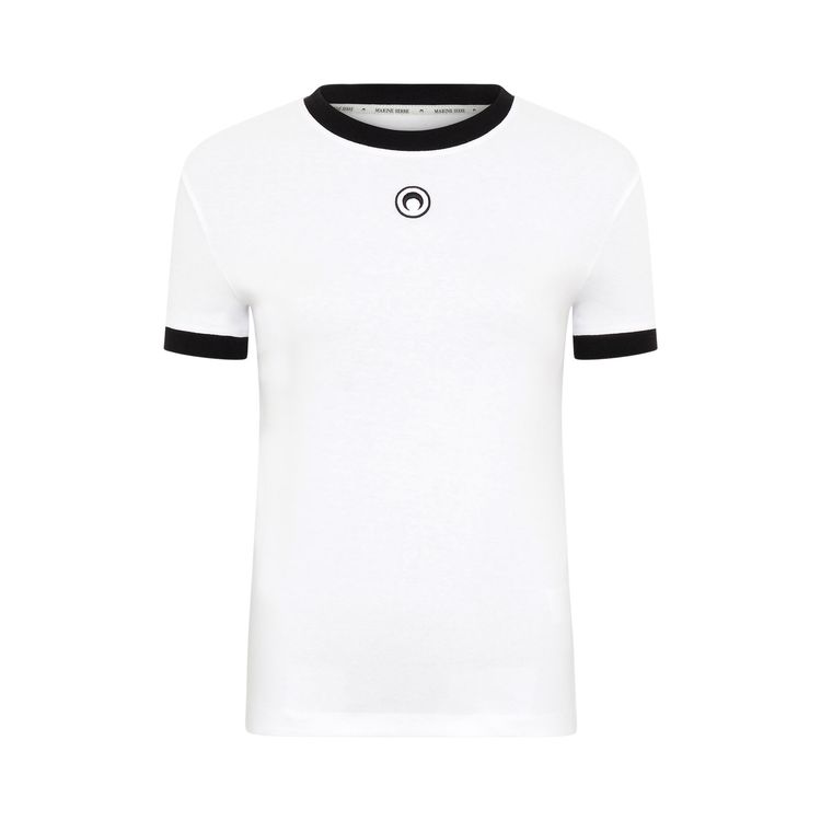 Marine Serre Moon Logo Bicolor Jersey Baby Fit T Shirt WhiteBlack