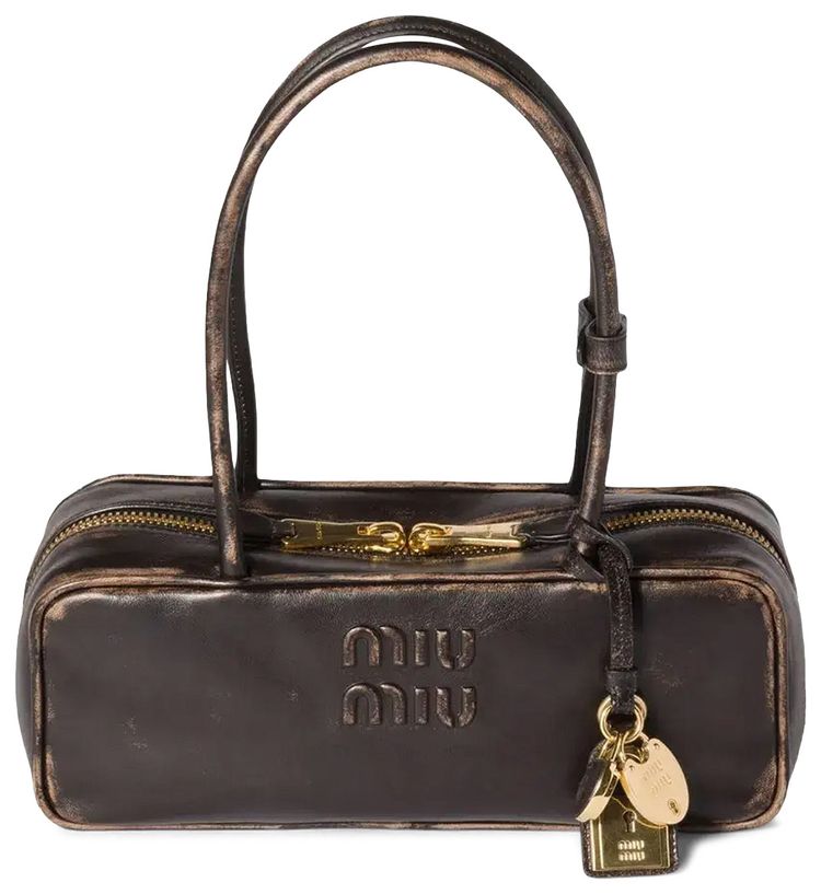 Miu Miu Bauletto Nappa Old Handbag Caffe