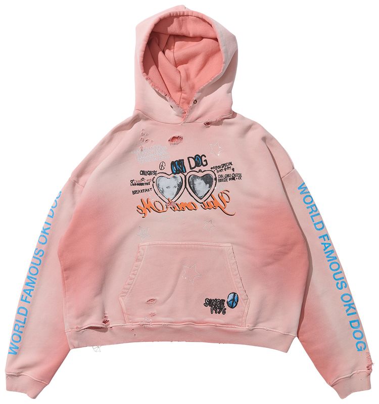 Paly Hollywood Oki Dog Hooded Sweatshirt Pink