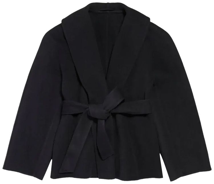 Balenciaga Short Wrap Coat Black