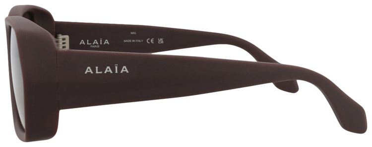 Alaia Square Frame Recycled Acetate Sunglasses Burgundy Grey