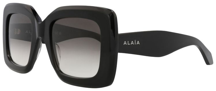 Alaia Square Frame Recycled Acetate Sunglasses Black Grey