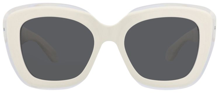Alaia Square Frame Recycled Acetate Sunglasses White Grey