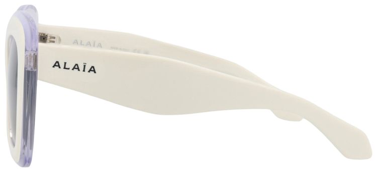 Alaia Square Frame Recycled Acetate Sunglasses White Grey
