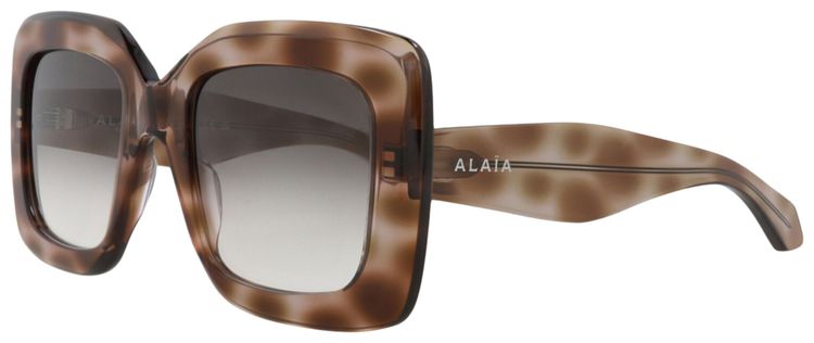 Alaia Square Frame Recycled Acetate Sunglasses Havana Grey