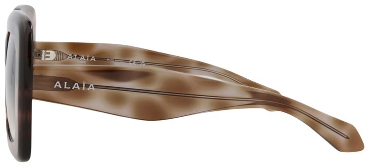 Alaia Square Frame Recycled Acetate Sunglasses Havana Grey