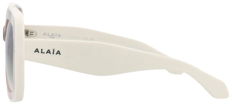 Alaia Square Frame Recycled Acetate Sunglasses Nude White Green