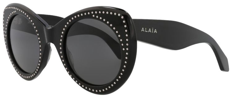 Alaia Cat Eye Frame Recycled Acetate Sunglasses Black Grey