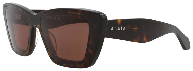 Alaia Square Frame Recycled Acetate Sunglasses Havana Brown