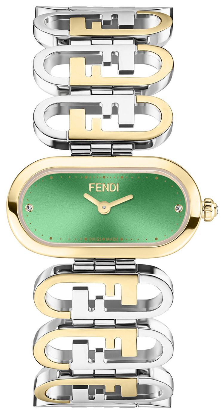 Fendi Fendi OLock Diamond Watch Two Tone