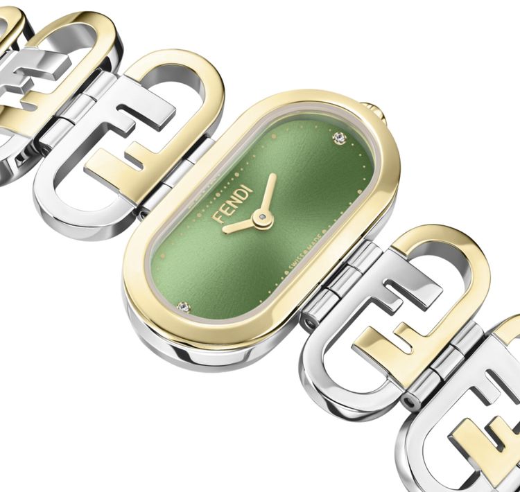 Fendi Fendi OLock Diamond Watch Two Tone