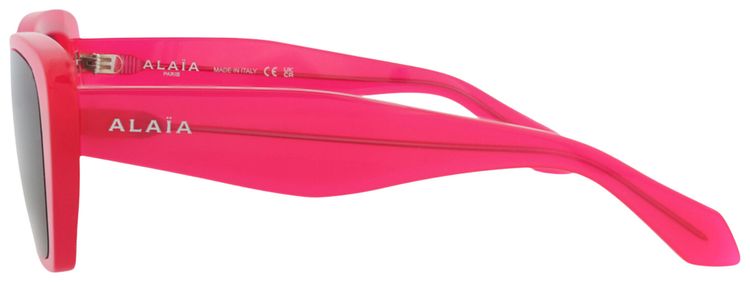 Alaia Square Frame Recycled Acetate Sunglasses Fuchsia Grey