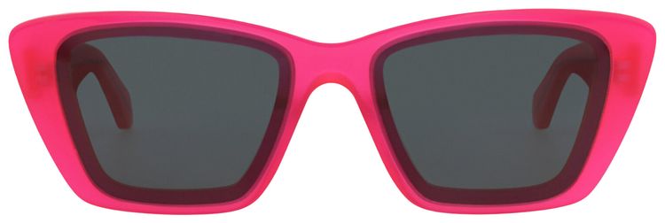 Alaia Square Frame Recycled Acetate Sunglasses Fuchsia Grey