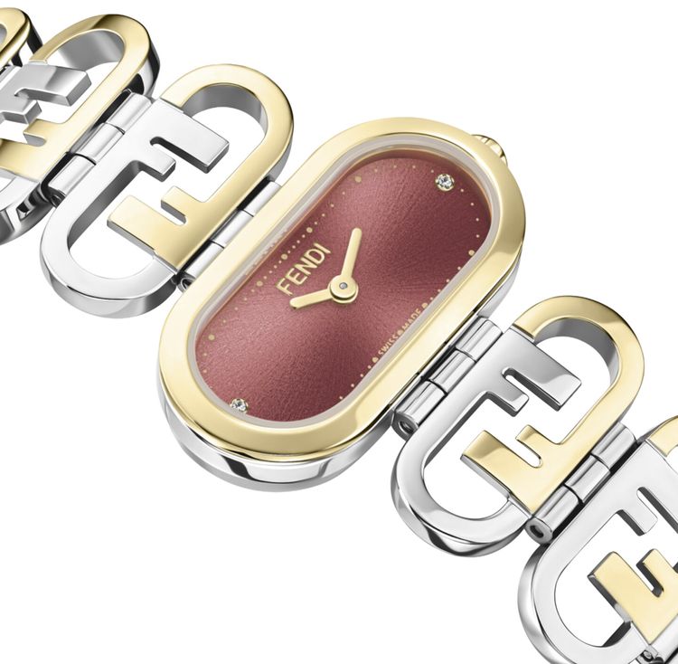 Fendi Fendi OLock Diamond Watch Two Tone