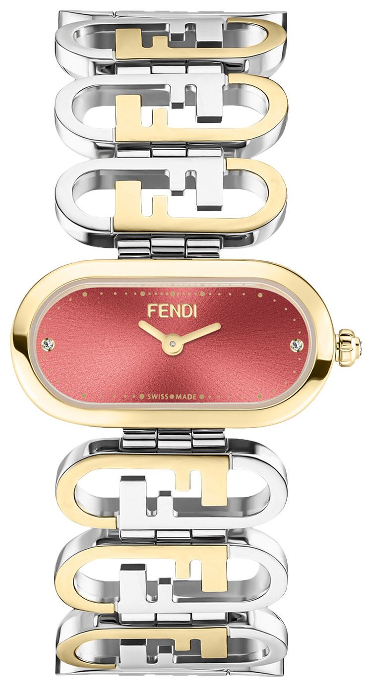 Fendi Fendi OLock Diamond Watch Two Tone