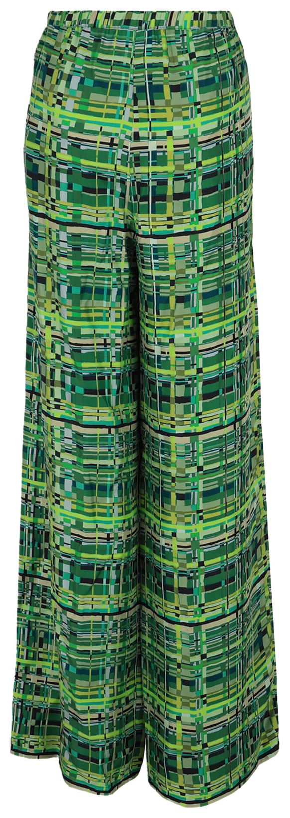 Ferragamo Geo Silk Wide Leg Pants Green