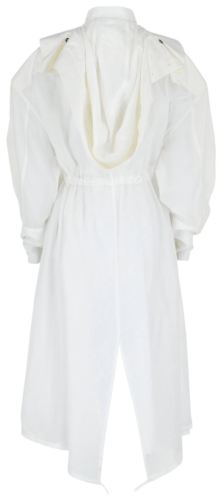 Ferragamo Long Sleeved Hooded Trench Coat White